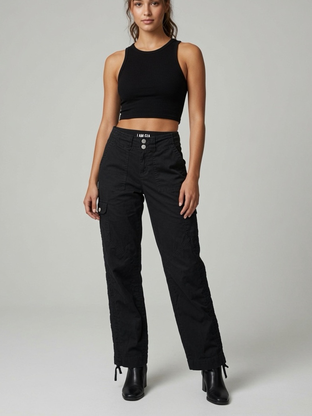 I.AM.GIA Black Cargo Leg Jeans